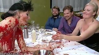 Slave gets pounded in public soup course